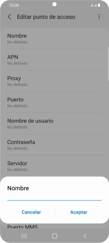 Introduce Vodafone Internet y pulsa Aceptar.