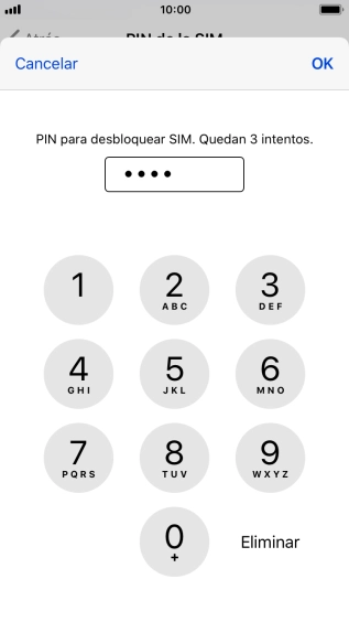 Introduce tu código PIN y pulsa OK.