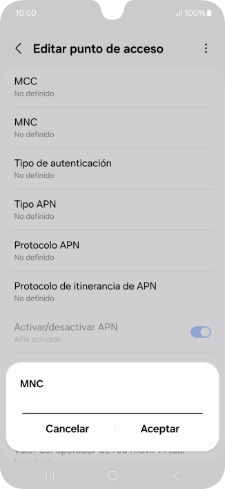 Introduce 01 y pulsa Aceptar.