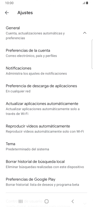 Pulsa Actualizar aplicaciones automáticamente.
