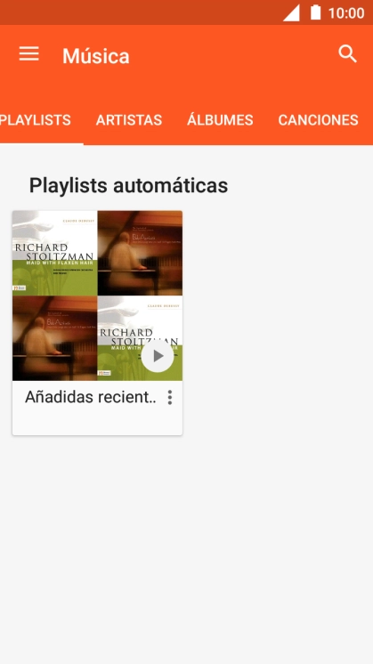 Pulsa una categoría y desplázate al archivo de música deseado.