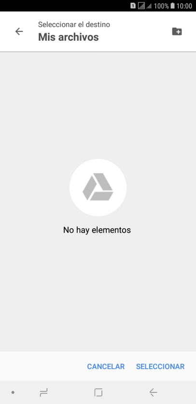 Si deseas crear una nueva carpeta, pulsa el icono de nueva carpeta y sigue las indicaciones de la pantalla para crearla.