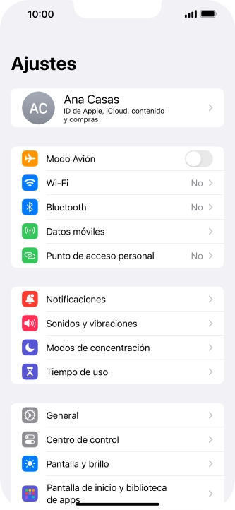 Pulsa tu ID de Apple. Pulsa tu ID de Apple.