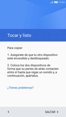 Sigue las indicaciones de la pantalla para conectar ambos teléfonos por NFC. Sigue las indicaciones de la pantalla del otro teléfono para confirmar la conexión con tu teléfono.