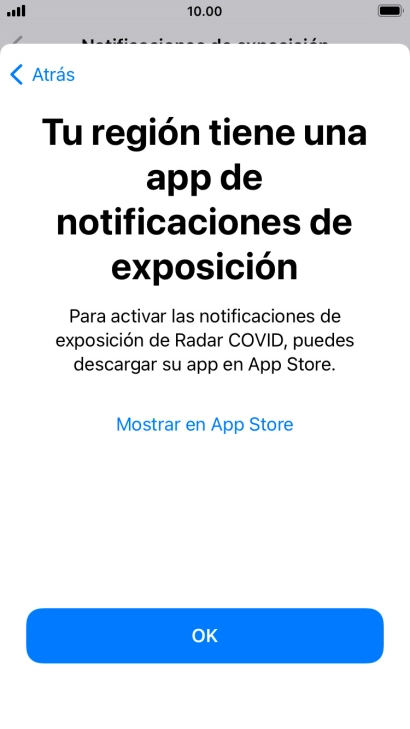 Pulsa Mostrar en App Store y sigue las indicaciones de la pantalla para descargar e instalar la app.