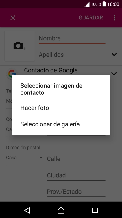 Pulsa Seleccionar de galería y desplázate a la carpeta deseada.