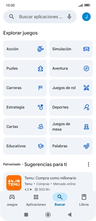 Pulsa en el campo de búsqueda.