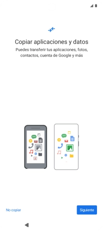 Pulsa No copiar y sigue las indicaciones de la pantalla para finalizar la activación del teléfono.