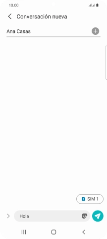 Pulsa el icono de envío cuando termines de escribir el mensaje corto.