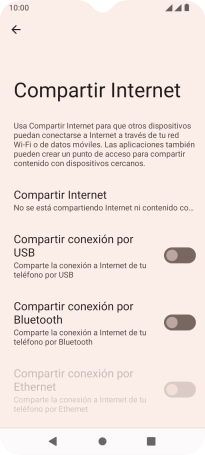 Pulsa Compartir Internet.