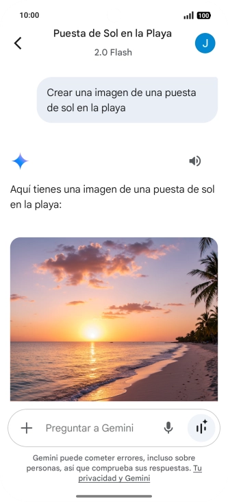 También puedes pedir a Gemini que genere una fotografía partiendo de tu descripción.