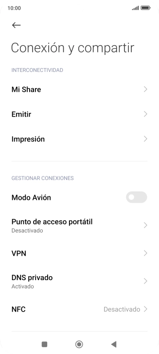 Pulsa Punto de acceso portátil.