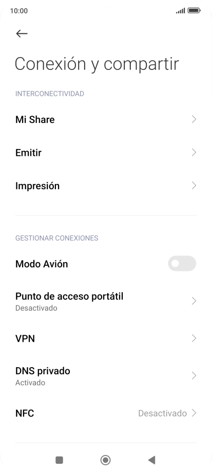 Pulsa Punto de acceso portátil.