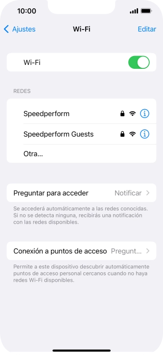 Pulsa la red wifi deseada e introduce la contraseña de esta red.