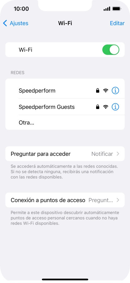 Pulsa la red wifi deseada e introduce la contraseña de esta red.