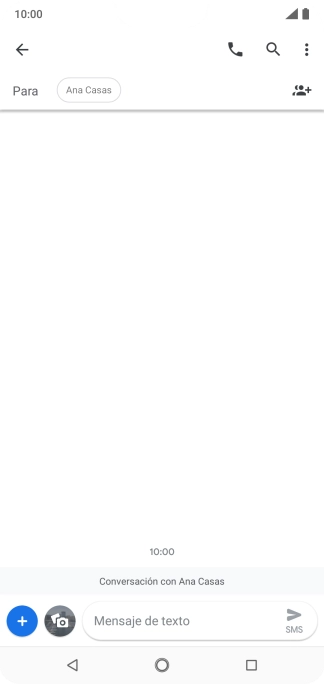 Pulsa en el campo de escritura  y escribe el texto del mensaje corto.