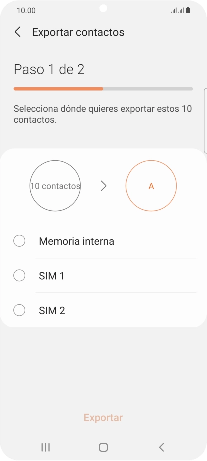 Pulsa la tarjeta SIM deseada.