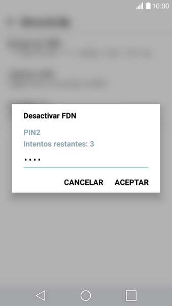Introduce el código PIN2 y pulsa ACEPTAR.