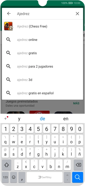 Introduce el nombre del tema o de la app y pulsa el icono de búsqueda.