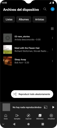 Pulsa el archivo de música deseado.