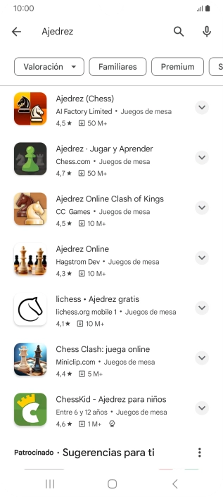 Pulsa la app deseada.