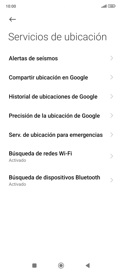 Pulsa Precisión de la ubicación de Google.