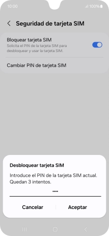 Introduce tu código PIN y pulsa Aceptar.