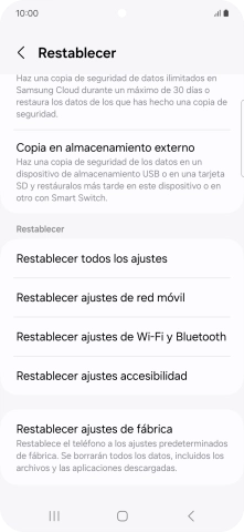 Pulsa Restablecer ajustes de red móvil.