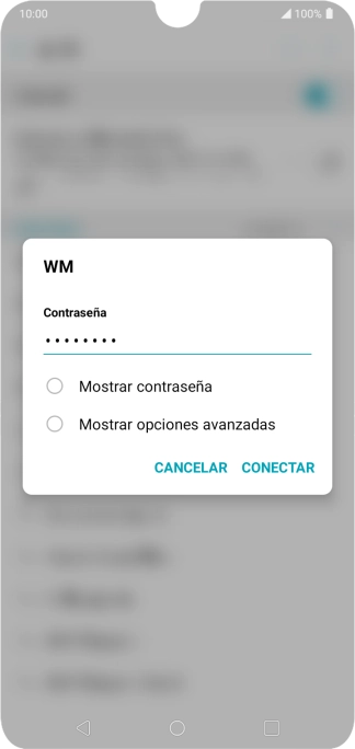 Introduce la contraseña de la red wifi y pulsa CONECTAR.