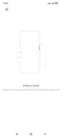Sigue las indicaciones de la pantalla para crear una huella digital como código de seguridad.