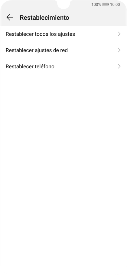 Pulsa Restablecer teléfono.