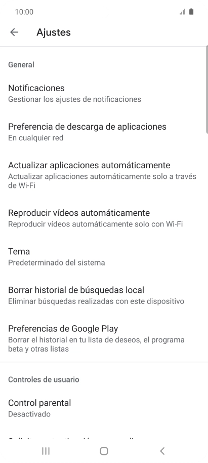 Pulsa Actualizar aplicaciones automáticamente.
