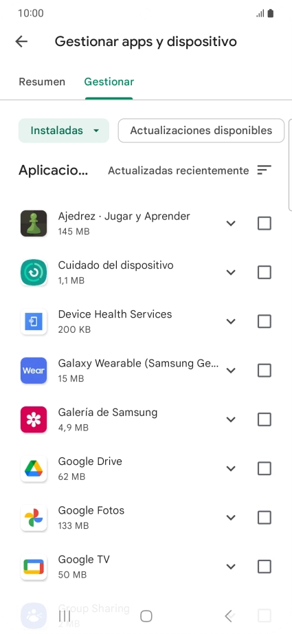 Pulsa la app deseada.