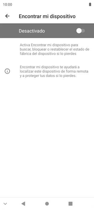 Pulsa el indicador para activar la función.