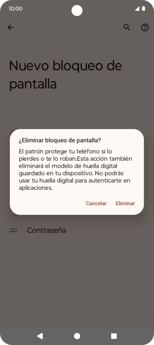 Pulsa Eliminar.