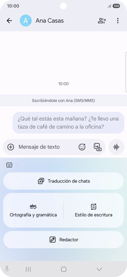 Pulsa Traducción de chats.