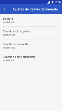 Pulsa el tipo de desvío deseado.