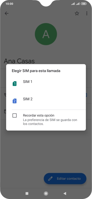 Pulsa la tarjeta SIM deseada.