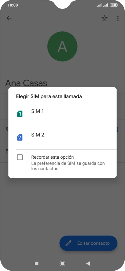 Pulsa la tarjeta SIM deseada.