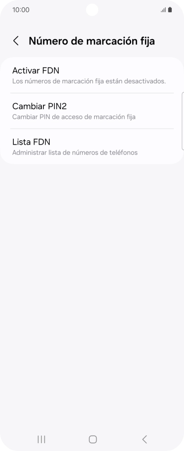 Pulsa Activar FDN.