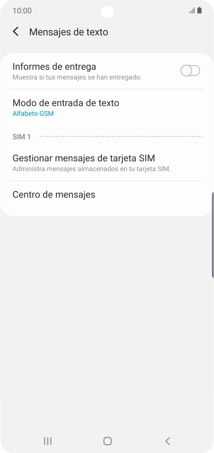 Pulsa Centro de mensajes.