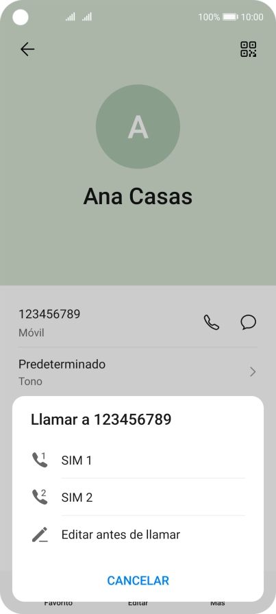 Pulsa la tarjeta SIM deseada.