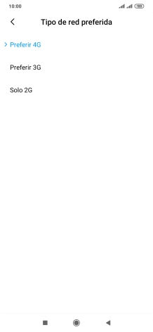 Pulsa el tipo de red deseado.