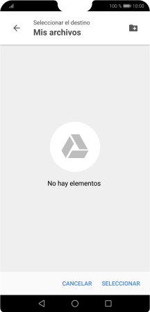 Si deseas crear una nueva carpeta, pulsa el icono de nueva carpeta y sigue las indicaciones de la pantalla para crearla.