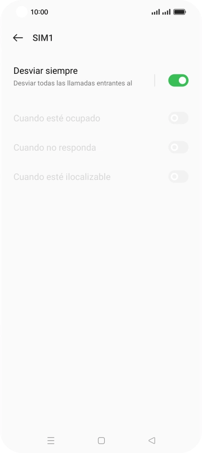 Pulsa el indicador  junto al tipo de desvío deseado.
