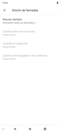 Pulsa el tipo de desvío deseado.