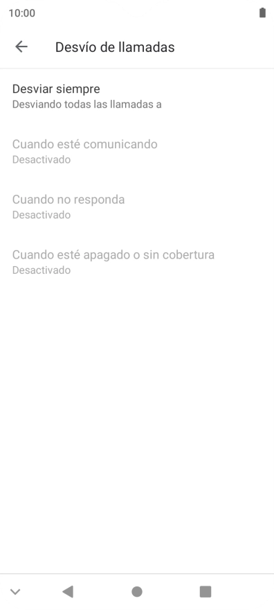 Pulsa el tipo de desvío deseado.