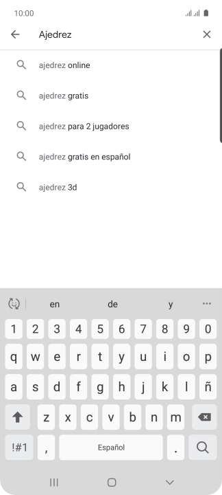 Introduce el nombre del tema o de la app y pulsa el icono de búsqueda.
