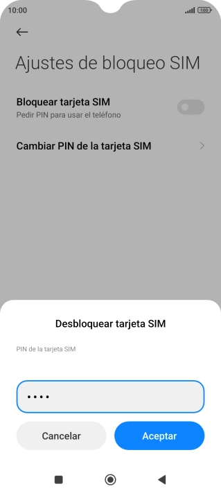 Introduce tu código PIN y pulsa Aceptar.