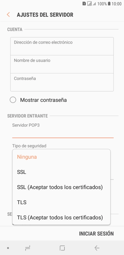 Pulsa Ninguna para desactivar la función.